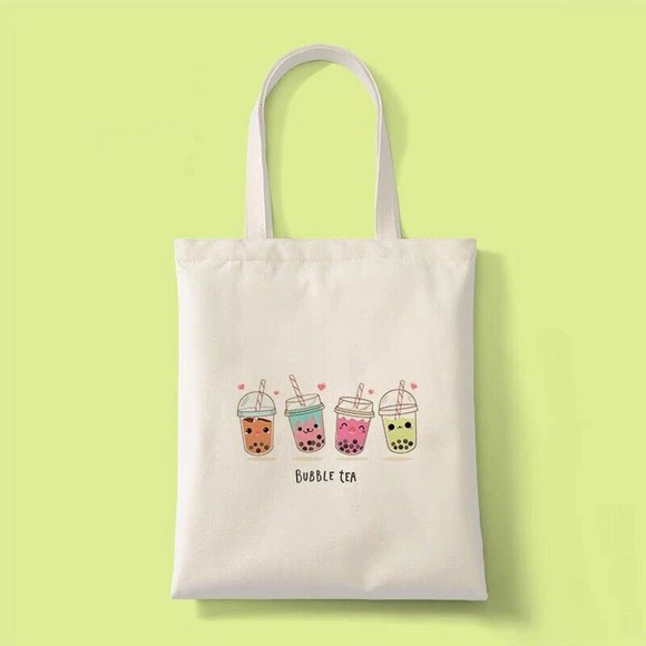 Bubble Tea Tote Bag Boba Shopping Tote - Picture 4 of 6